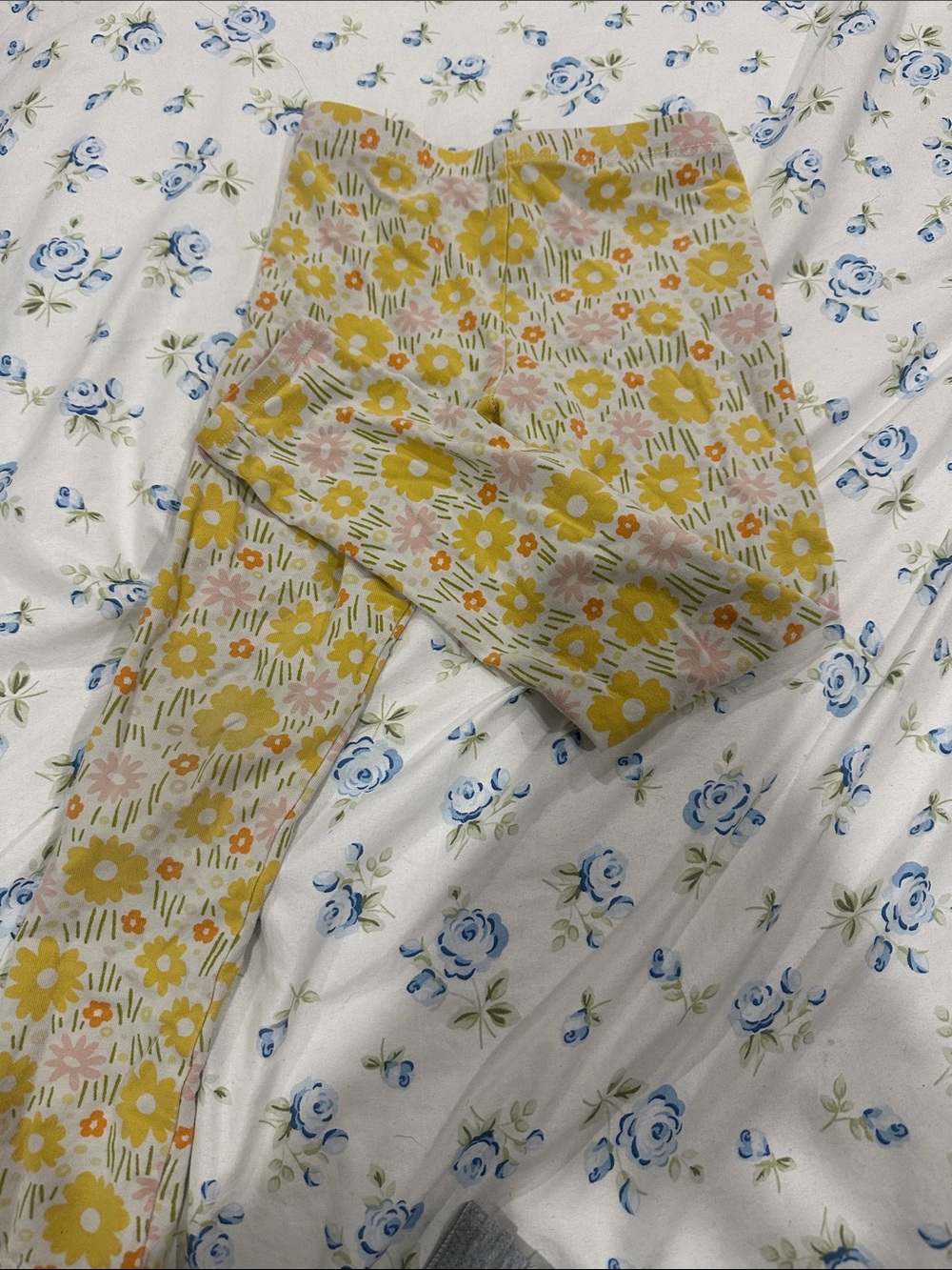 Kids Floral Yellow & Pink Leggings